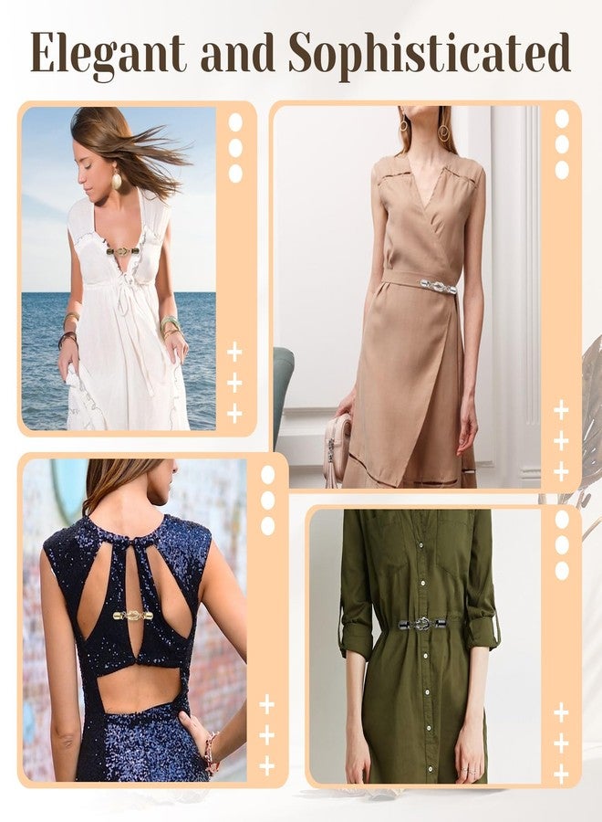 Josojoou Dress Clips Back Cinch 4Pcs Waist Cincher Clip Vintage Shirt Shawl Cardigan Collar Clips Metal Clothes Clips To Tighten for Women Clothing - Image 4